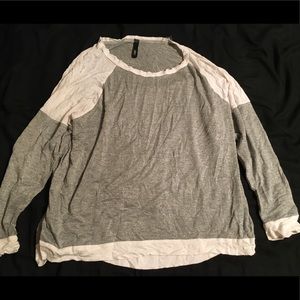 Grey and White Glitter Long Sleeve Top